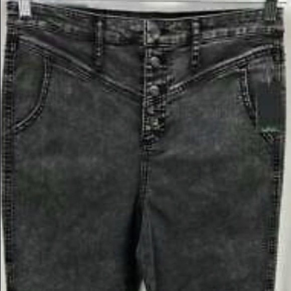 Wild Fable Jeans| Button Front Jeans| Acid Wash Jeans| Dark Denim Jeans - Picture 5 of 6